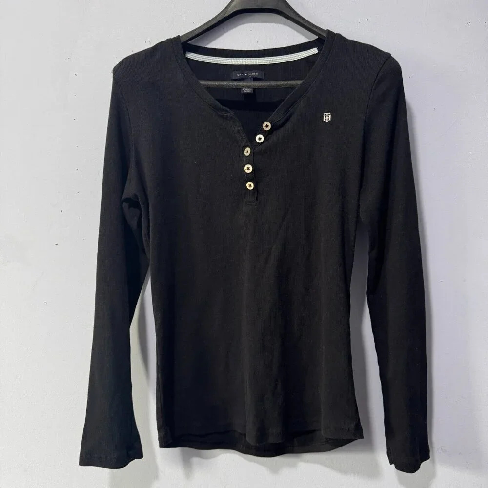 Tommy Hilfiger  size medium black long sleeve‎ shirt